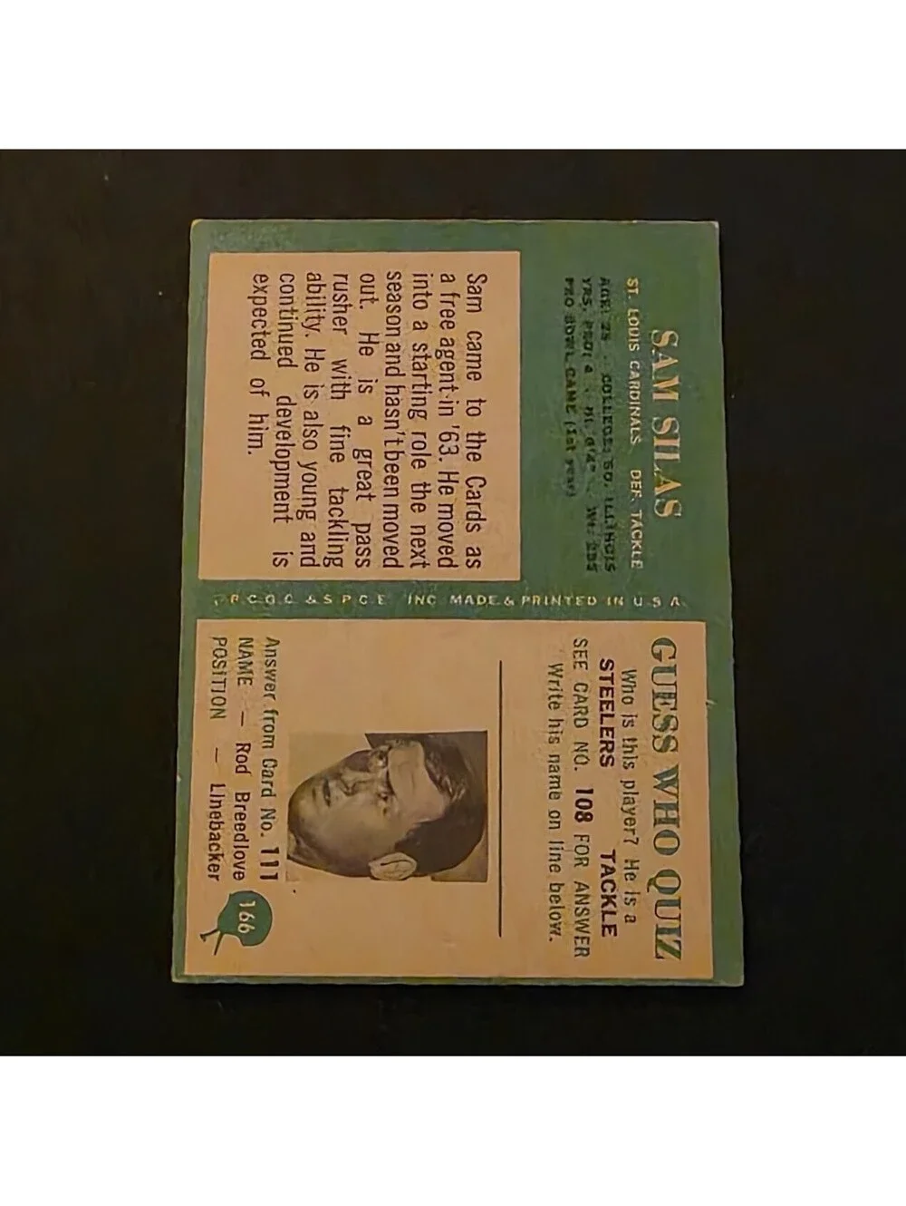 1966 Philadelphia - Sam Silas #166 (RC)
